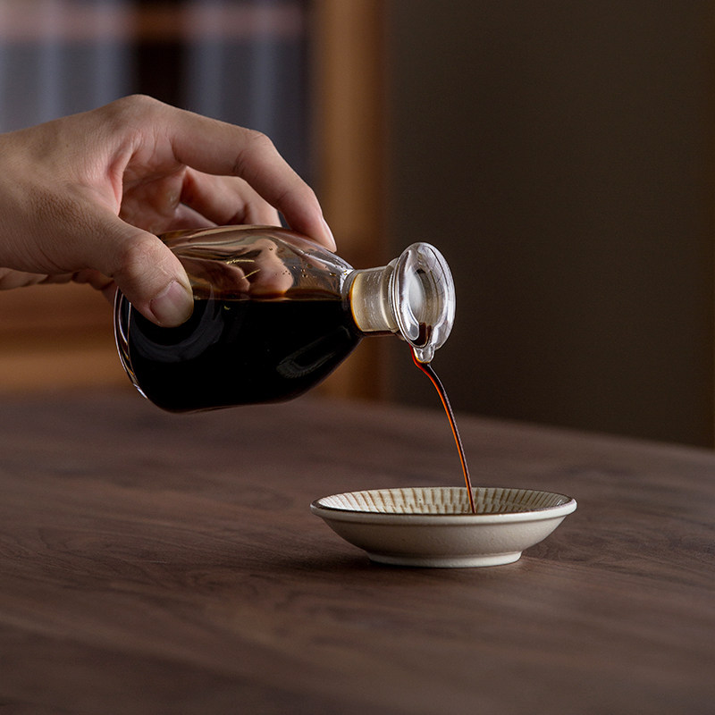 同合日本进口回流设计玻璃酱油瓶日式手作简约防漏餐桌调味油瓶子