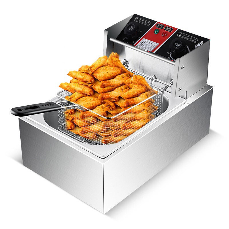 油炸锅商用双缸电炸炉炸串摆摊电炸机单缸大容量炸薯条油条炸机
