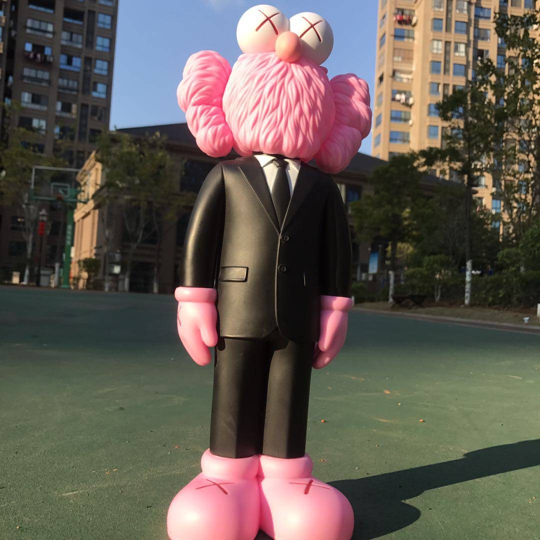 mandkaws芝麻街bff粉色西装公仔门神时尚潮流手办潮玩盲盒