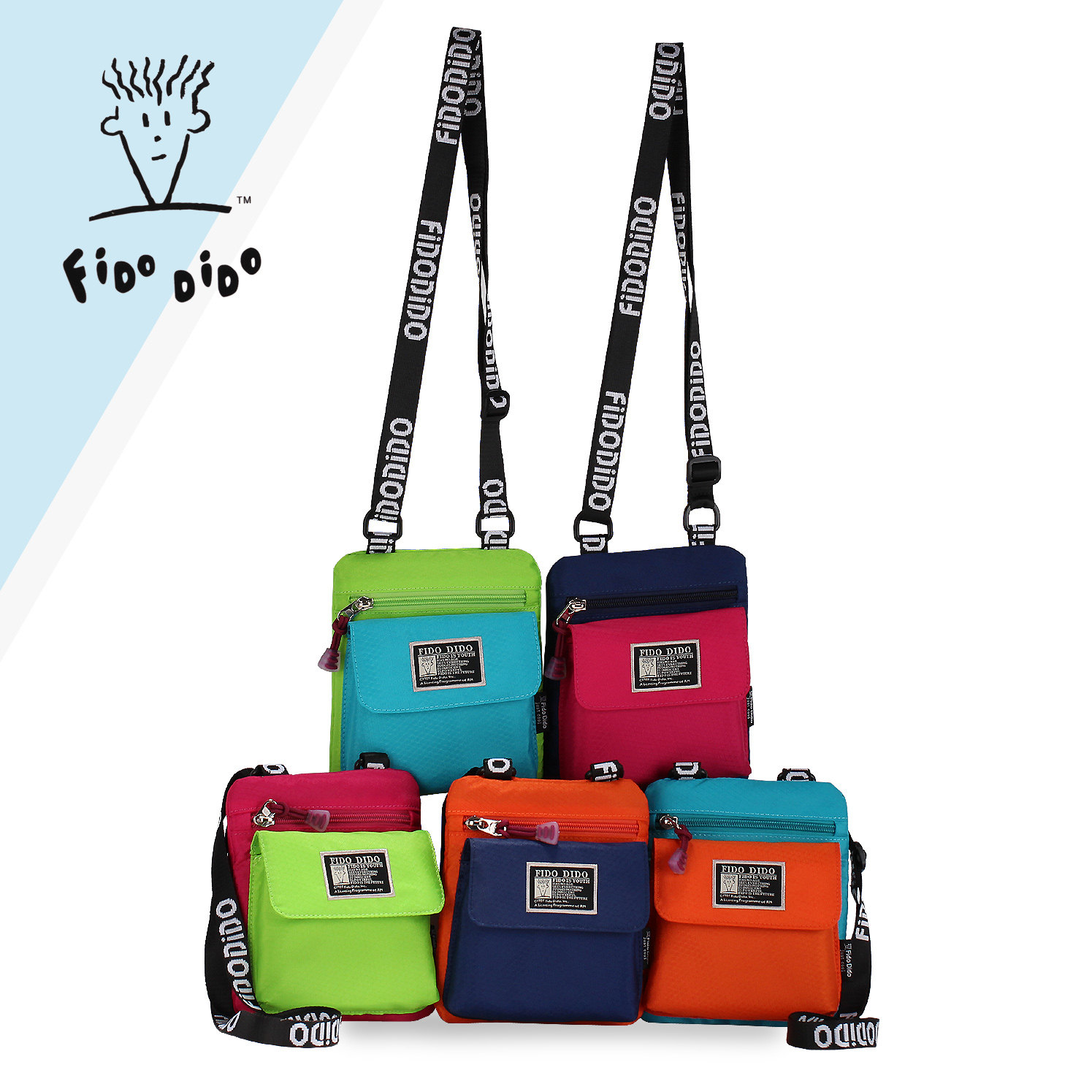 fido包包女士包女士小方牛津布单肩斜挎小包dido女士包袋