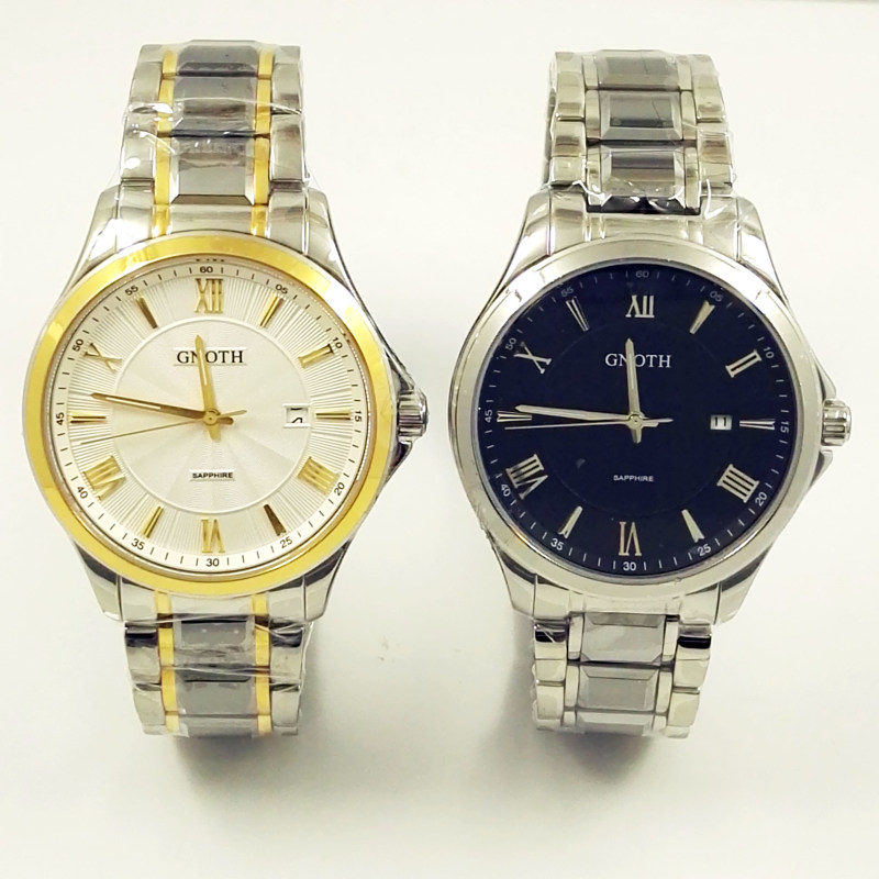 格诺手表6038表盘石英表情侣商务表女时尚日历国产腕表