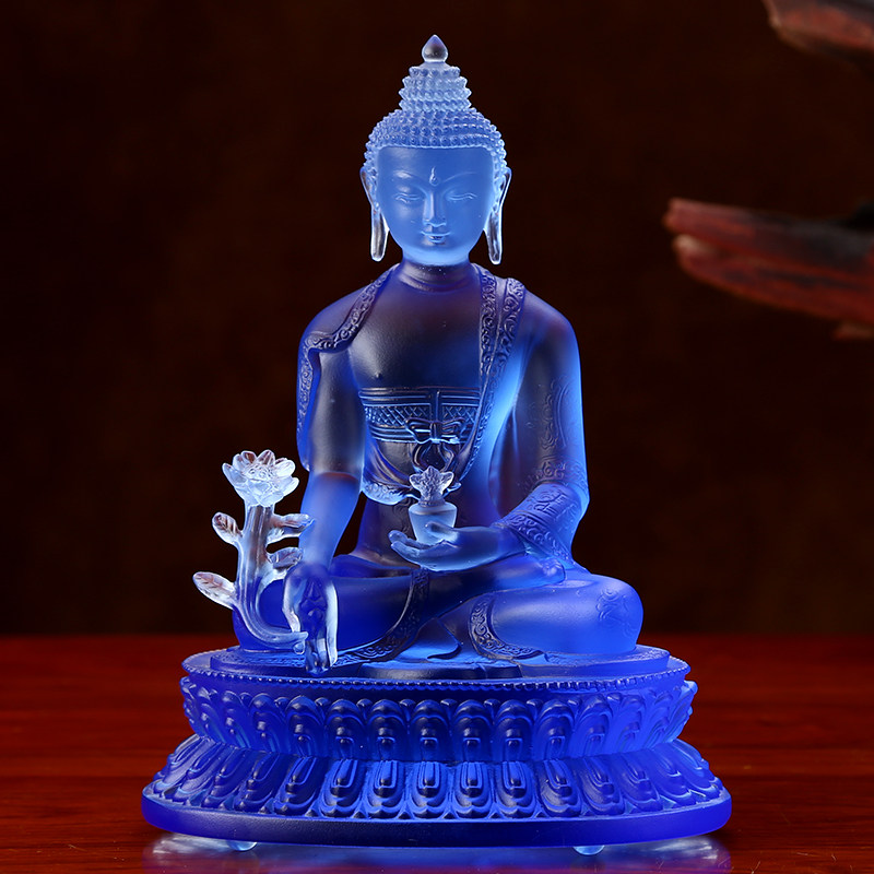 药师琉璃佛像密宗琉璃光家用供奉七彩七佛礼品摆件
