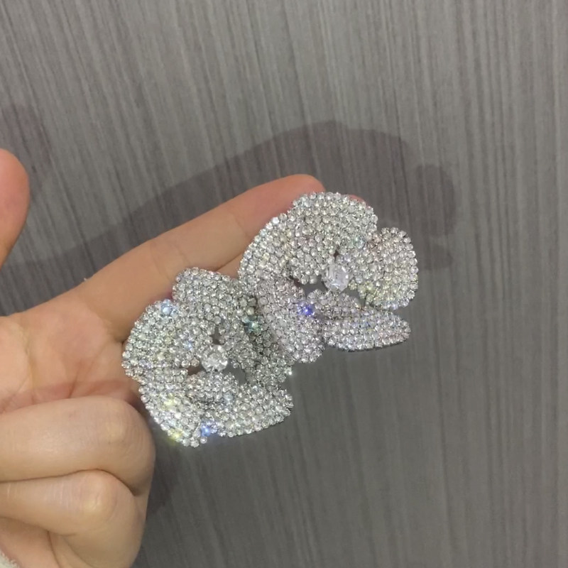 夸张个性耳饰耳坠长款瓣花立体简约气质耳环耳钉