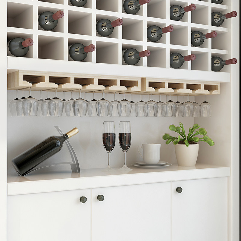 红酒酒杯倒挂酒柜柜子吊杯架实木高脚杯家用悬挂酒架