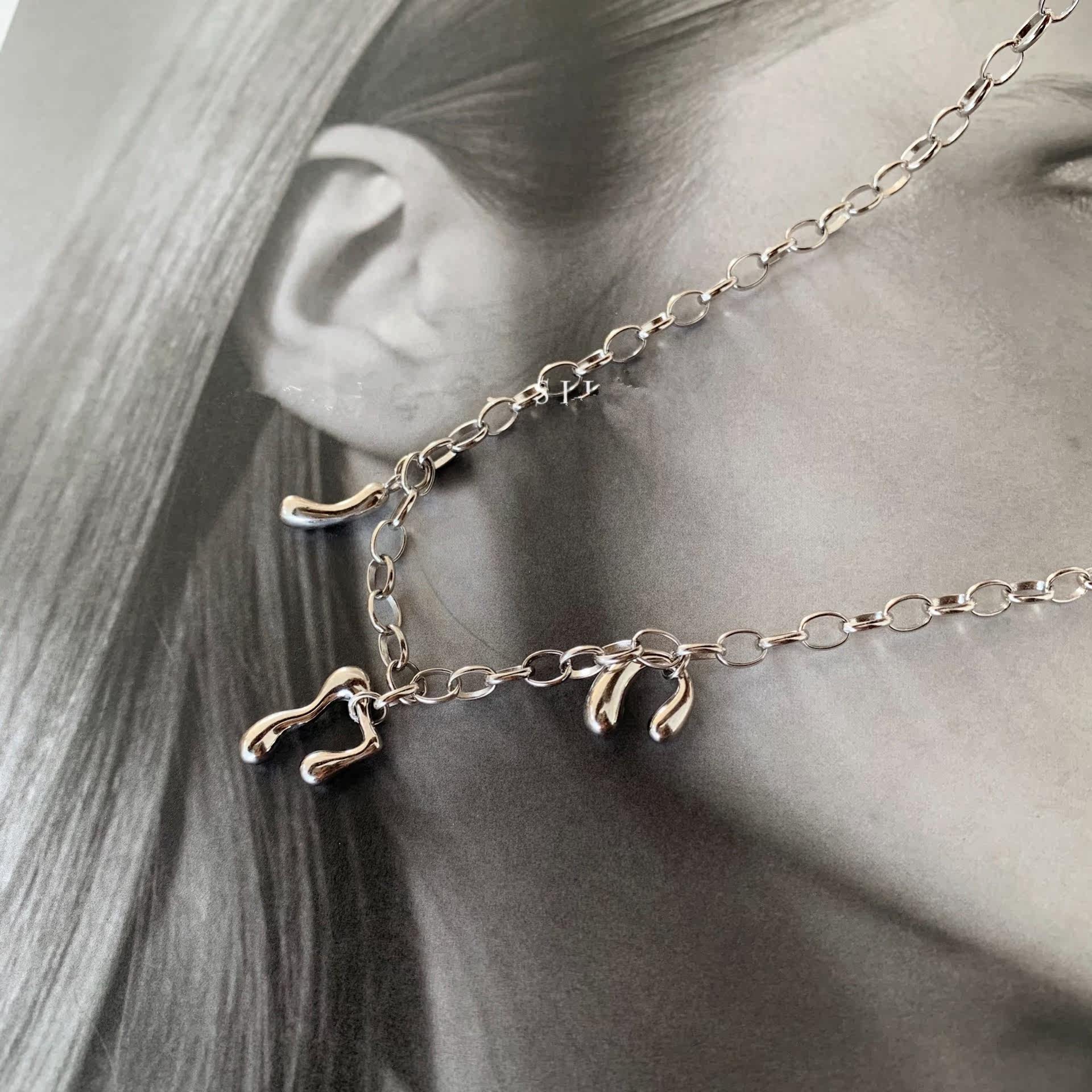 项链minicyber不规则流体时髦新品气质简约韩版项链