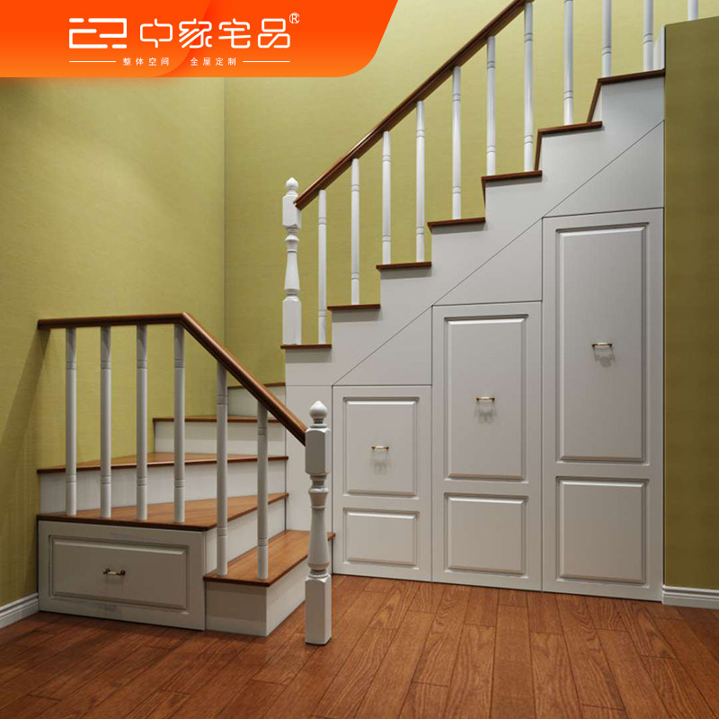 别墅复式整体楼梯衣柜鞋柜组合定制新款品质定制杂物柜