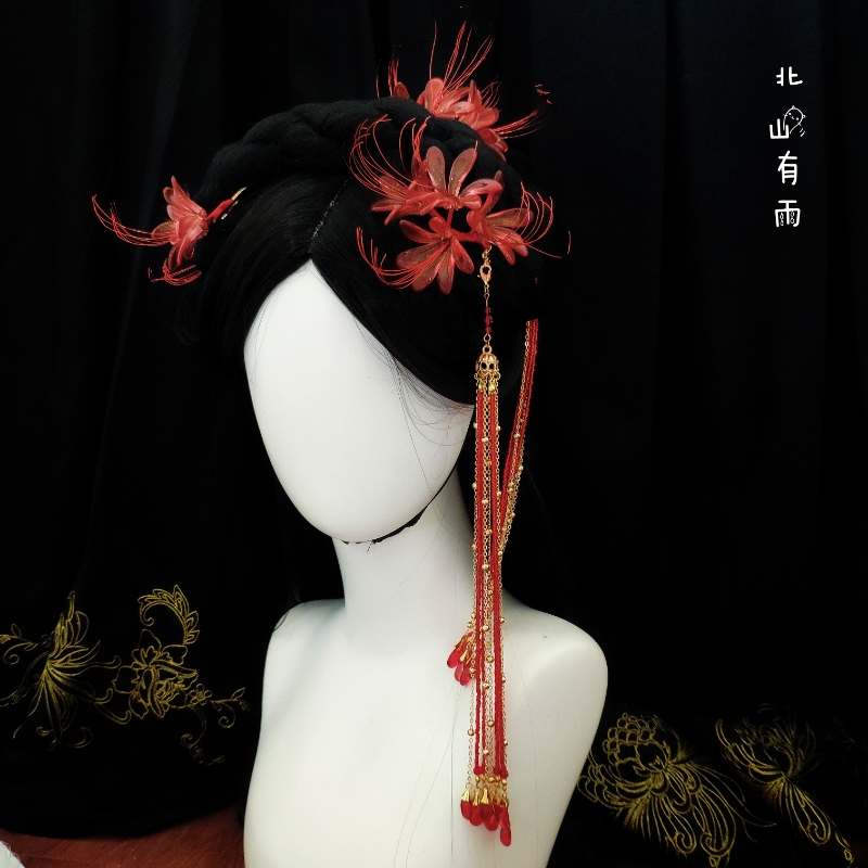 原创彼岸花发饰汇总汉服配饰古风lo头饰发簪发饰