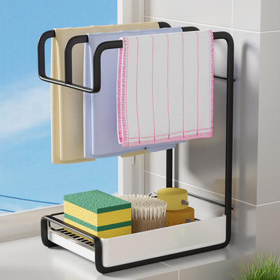 家用抹布沥水架子收纳壁挂式水槽毛巾大全水龙头厨房置物架