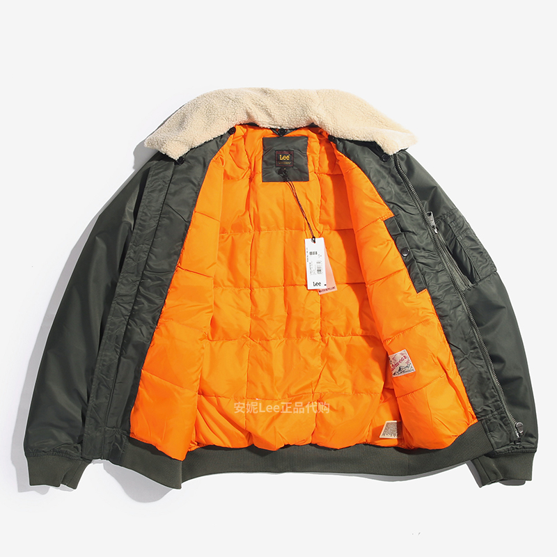 Lee商场男装飞行夹克海军棉服加厚防风保暖外套空军上衣L86UMFKB