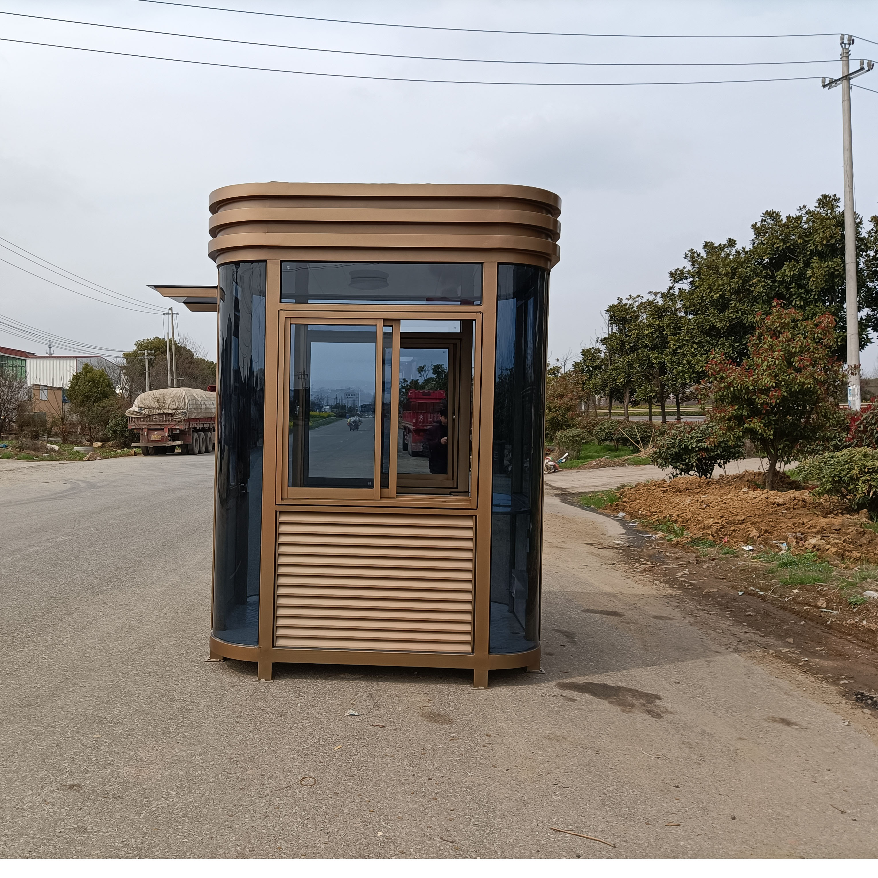 钢结构岗亭成品户外保安安亭厂家现货支持定制钢结构阳光房