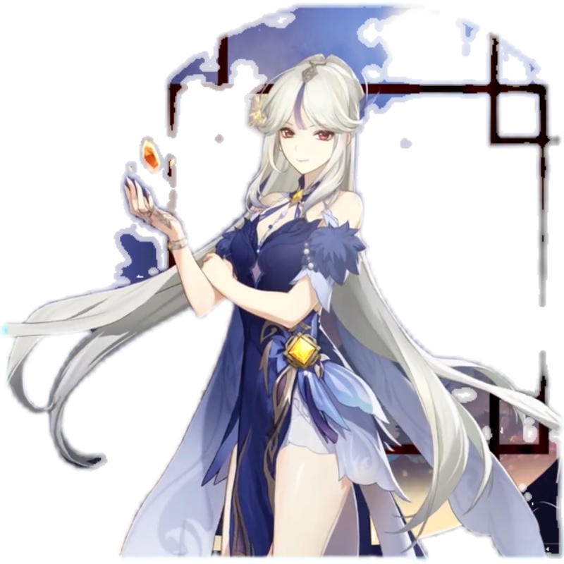 原神刻晴霓裾翩跹凝光纱中幽兰皮肤cos服装女假发