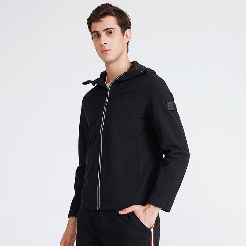 迪莱男装v.e.delure正品秋装新品运动抗皱防风连帽夹克
