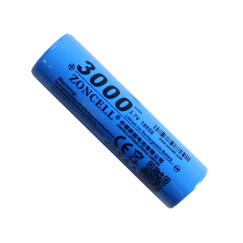 中顺芯3000mah强光手电头灯扩音器玩具18650圆柱形锂离子电池37v