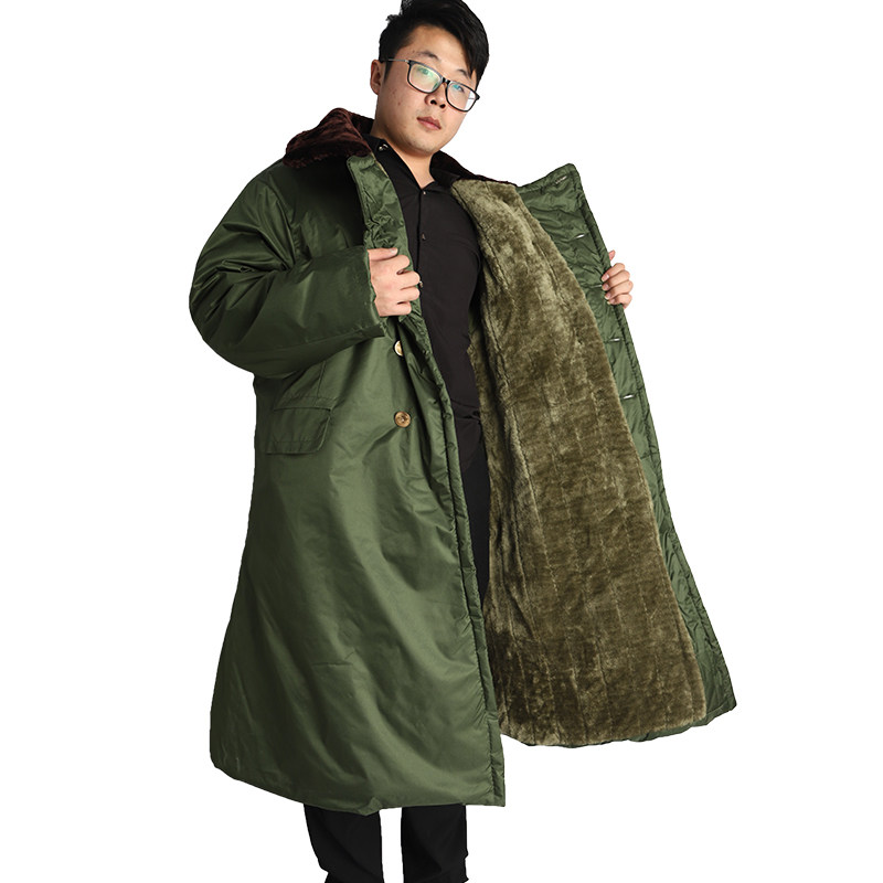 军棉大衣男士加厚冬季防寒中长款过膝荒漠迷彩东北绿色军大衣正品