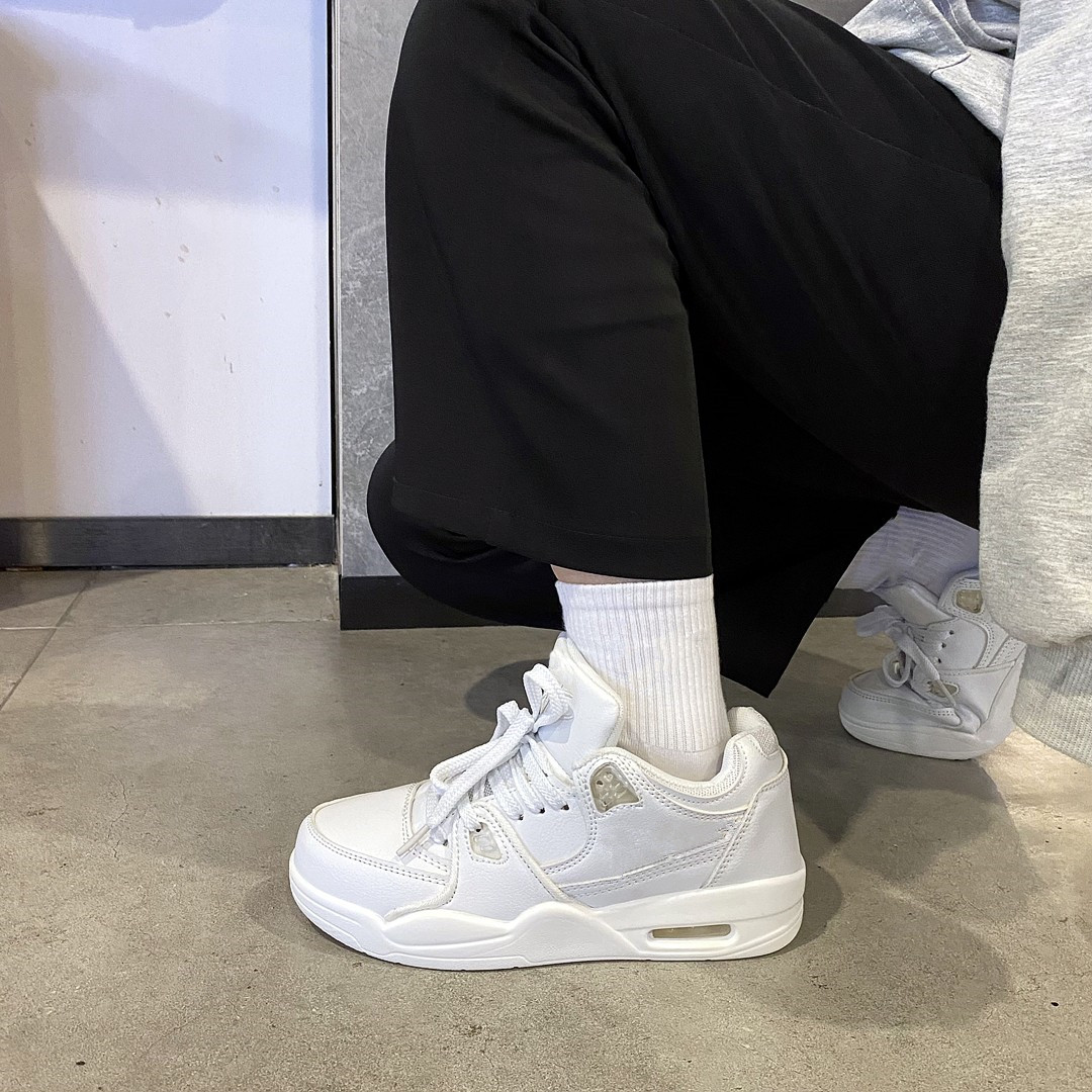 chic港风白色气垫运动鞋女ins潮2022秋季新款百搭情侣休闲跑步鞋