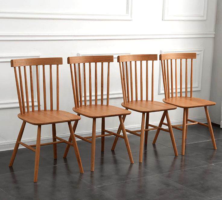 日式白橡木餐椅胡桃木橡木家具餐厅现代简约温莎餐椅