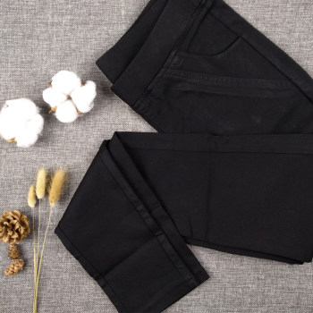 Kerduoduo 3801 summer elastic mid-waist non-snapping black style Korean stretch tight pencil pants