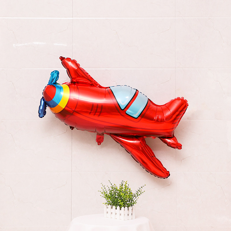 儿童生日装饰卡通飞机铝膜气球场景气球