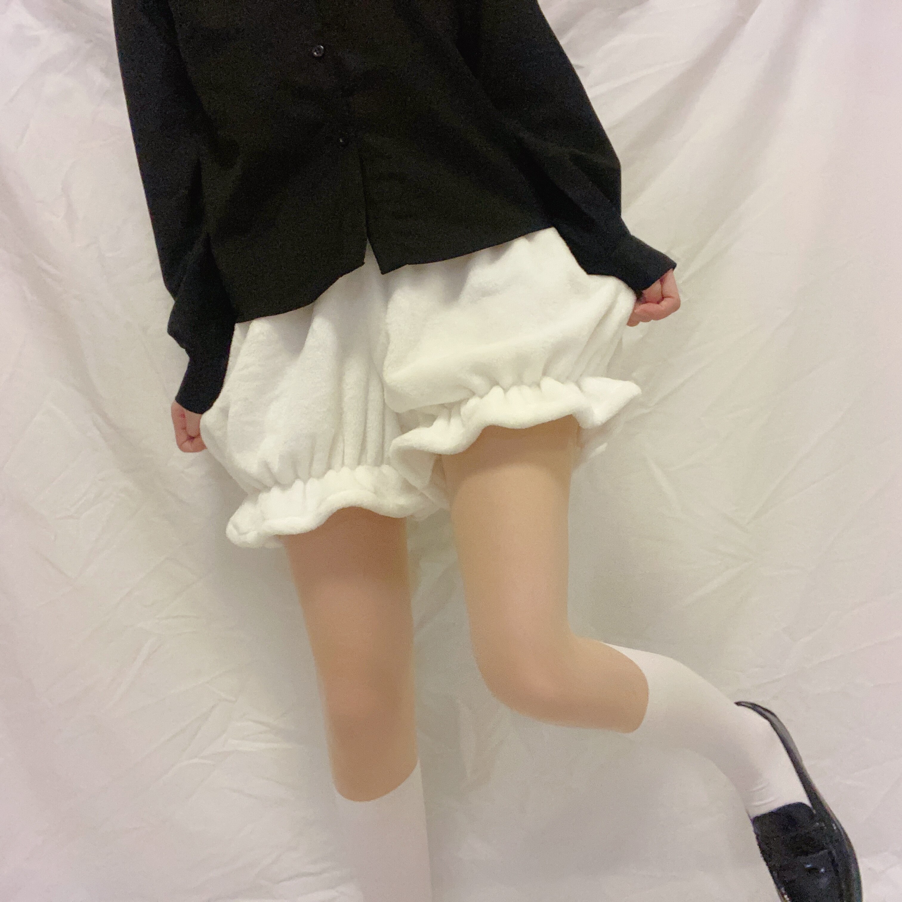 jk秋冬保暖安全南瓜裤加加厚毛绒绒可爱爱居家打底裤