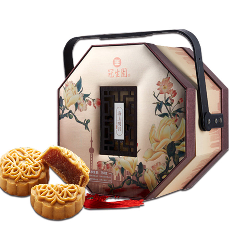 上海冠生园月饼海上明月提篮月饼中秋广式月饼礼盒经典礼盒多口味