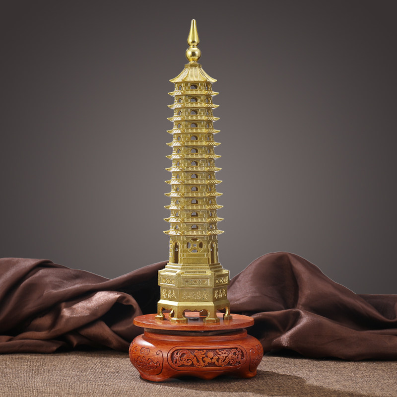 纯铜十三层文昌塔摆件9九层13层文昌塔办公室书房桌面高档装饰品