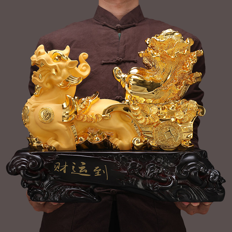 沙金聚财貔貅摆件白菜皮丘老板办公室家居进门摆件