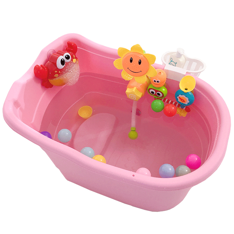 婴儿洗澡盆宝宝折叠浴盆新生幼儿童可坐躺家用大号沐浴桶小孩用品