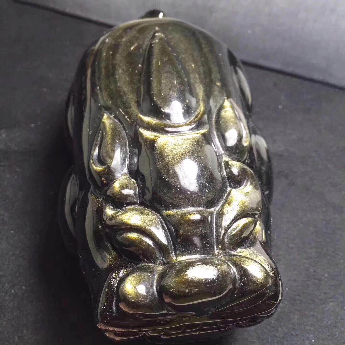 纯天然曜石金曜石貔貅摆件招财辟邪镇宅摆件