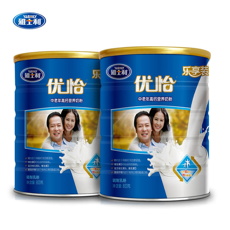 蒙牛雅士利优怡中老年高钙奶粉800g2罐装礼盒装中老年营养牛奶粉