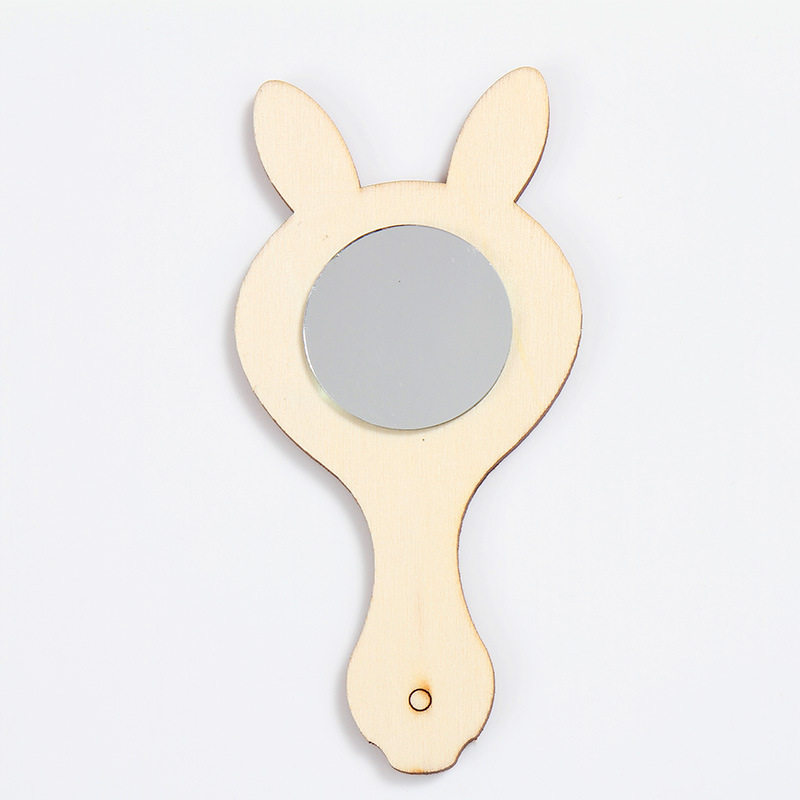 儿童手工diy超轻粘土彩泥木质白胚小镜子幼儿园其他手工制作