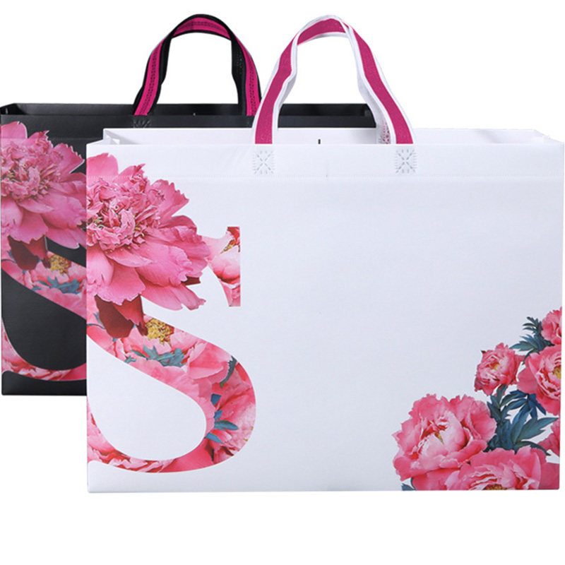 高档无纺布覆膜立体手提袋加厚防水商场购物服装无纺布包装袋