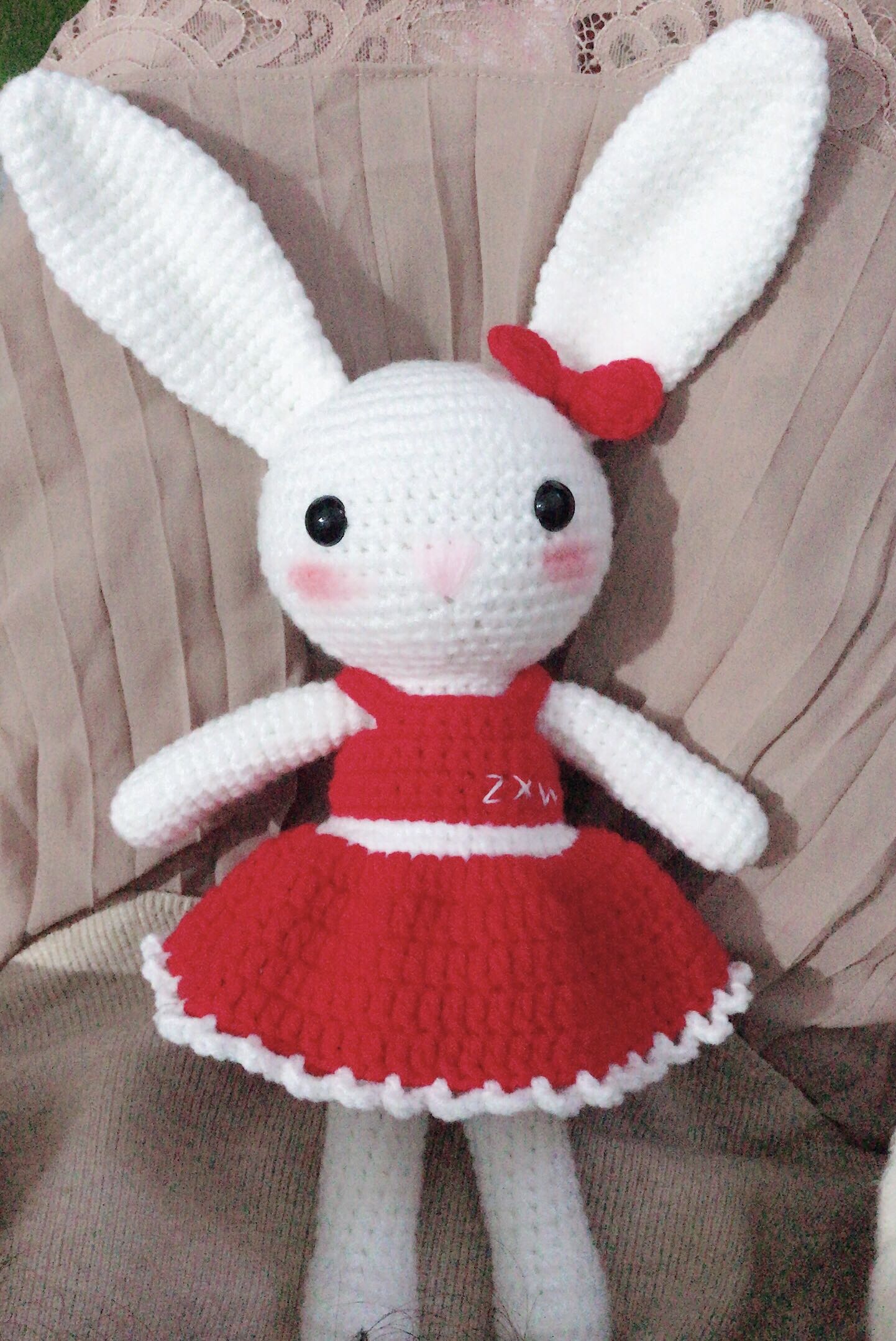 手工毛线编织玩偶可爱小兔子换装兔兔娃娃成品创意玩偶