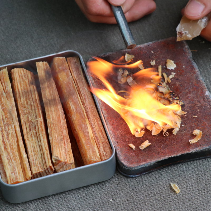 bushcraft精装优质松明盒装野外高油脂引火绒求生松油松脂松明子