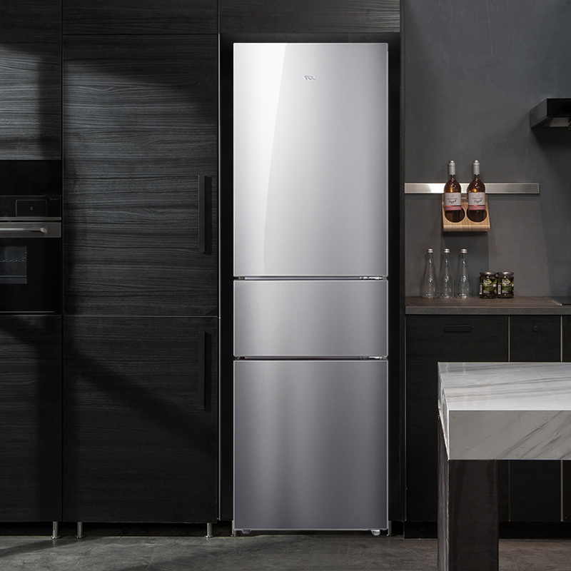 tcl三门冰箱风冷无霜210升家用小型租房三开门厨房冰箱