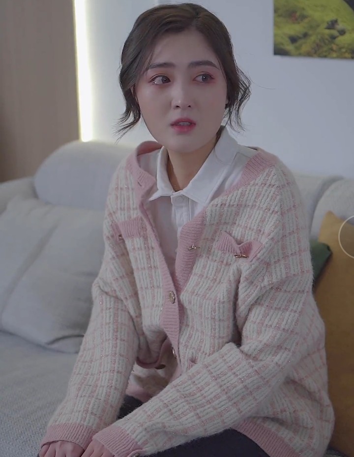 七月乔七月抖音针织衫开衫学生宽松女短外套针织毛针织衫