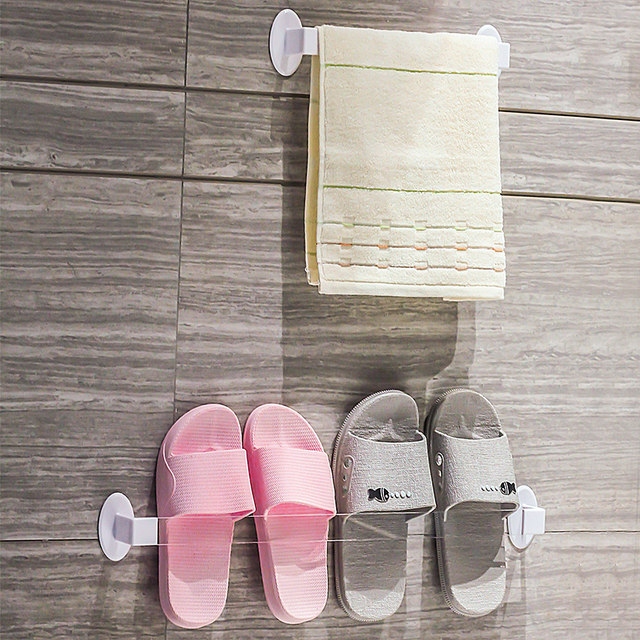 Wall-mounted bathroom slippers rack free punch bathroom towel racks put the toilet wall shoe rack storage artifact Wall-mounted bathroom slippers rack free punch bathroom towel racks put the toilet wall shoe rack storage artifact
