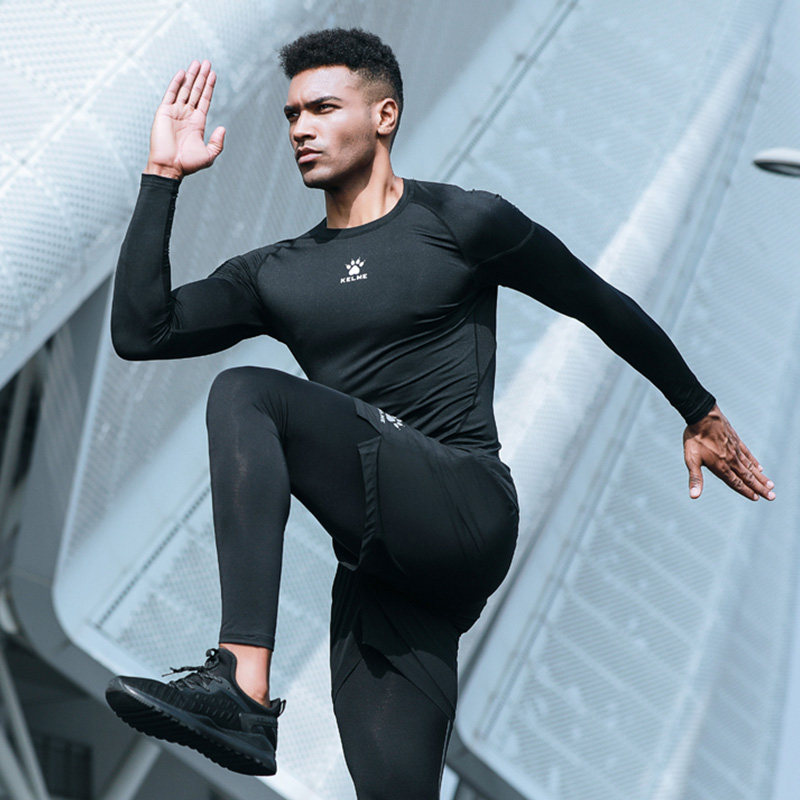 kelme卡尔美紧身裤高运动足球训练健身裤男篮球健身裤