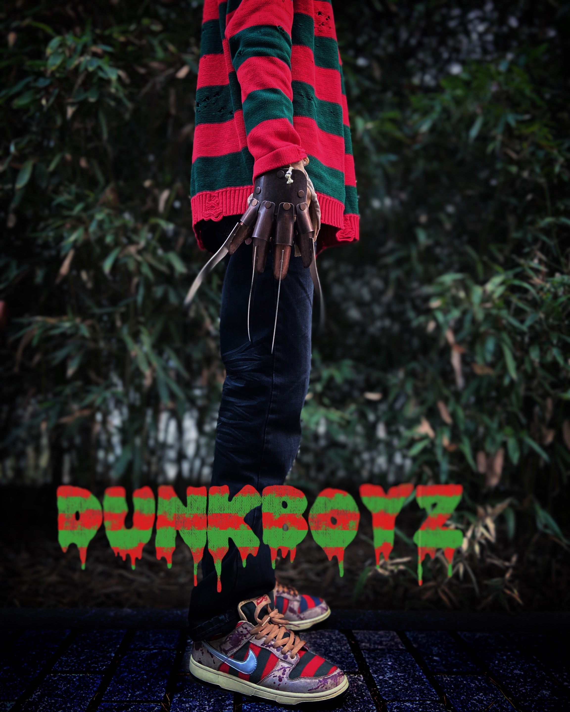 dunkboyz猛鬼街freddykrueger圆领破洞毛衣弗莱莱迪万圣节针织针织衫