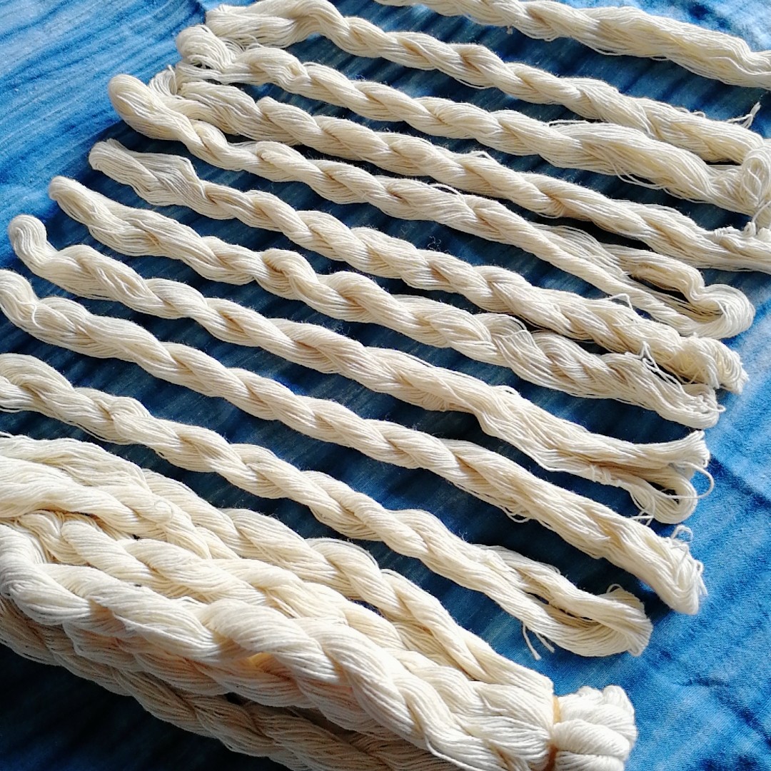 棉线纯棉棉纱白棉线本色纱线靛蓝染色草木植物白族扎染