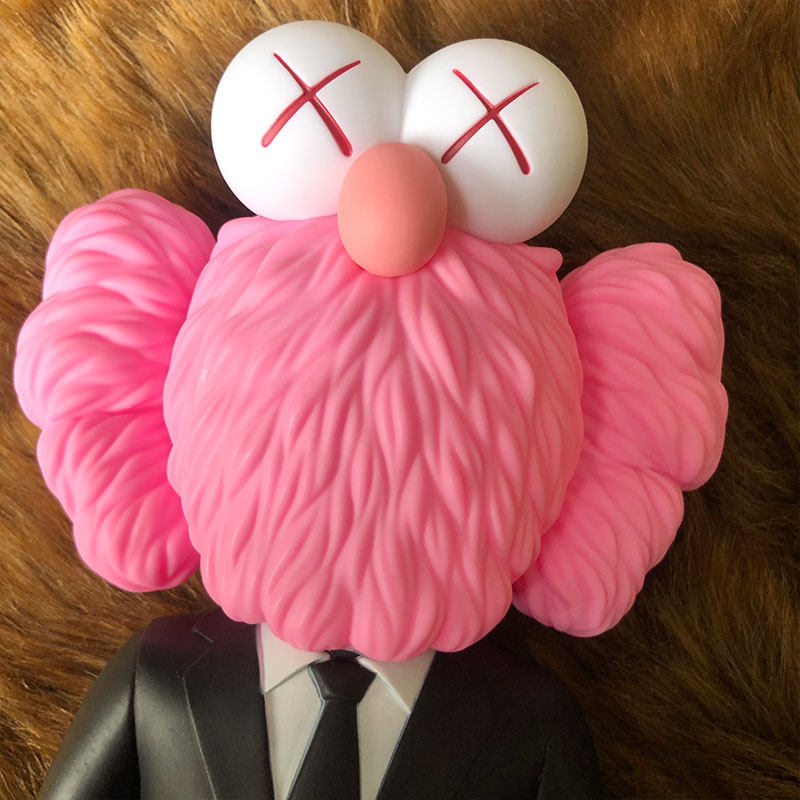 mandkaws芝麻街bff公仔粉色西装桌面摆件玩偶潮玩盲盒