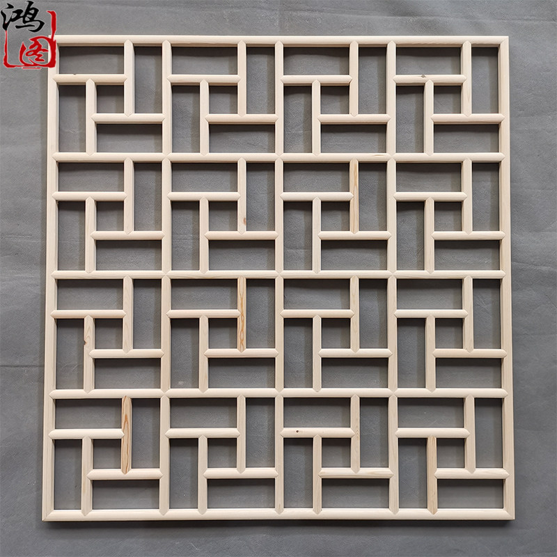 东阳木雕实木花格中式装修玄关隔断背景墙吊顶木雕