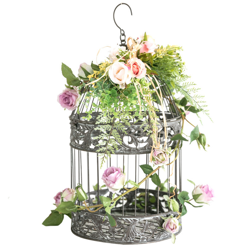 阿楹复古鸟笼装饰摆件挂件ins家居墙上花艺鸟笼