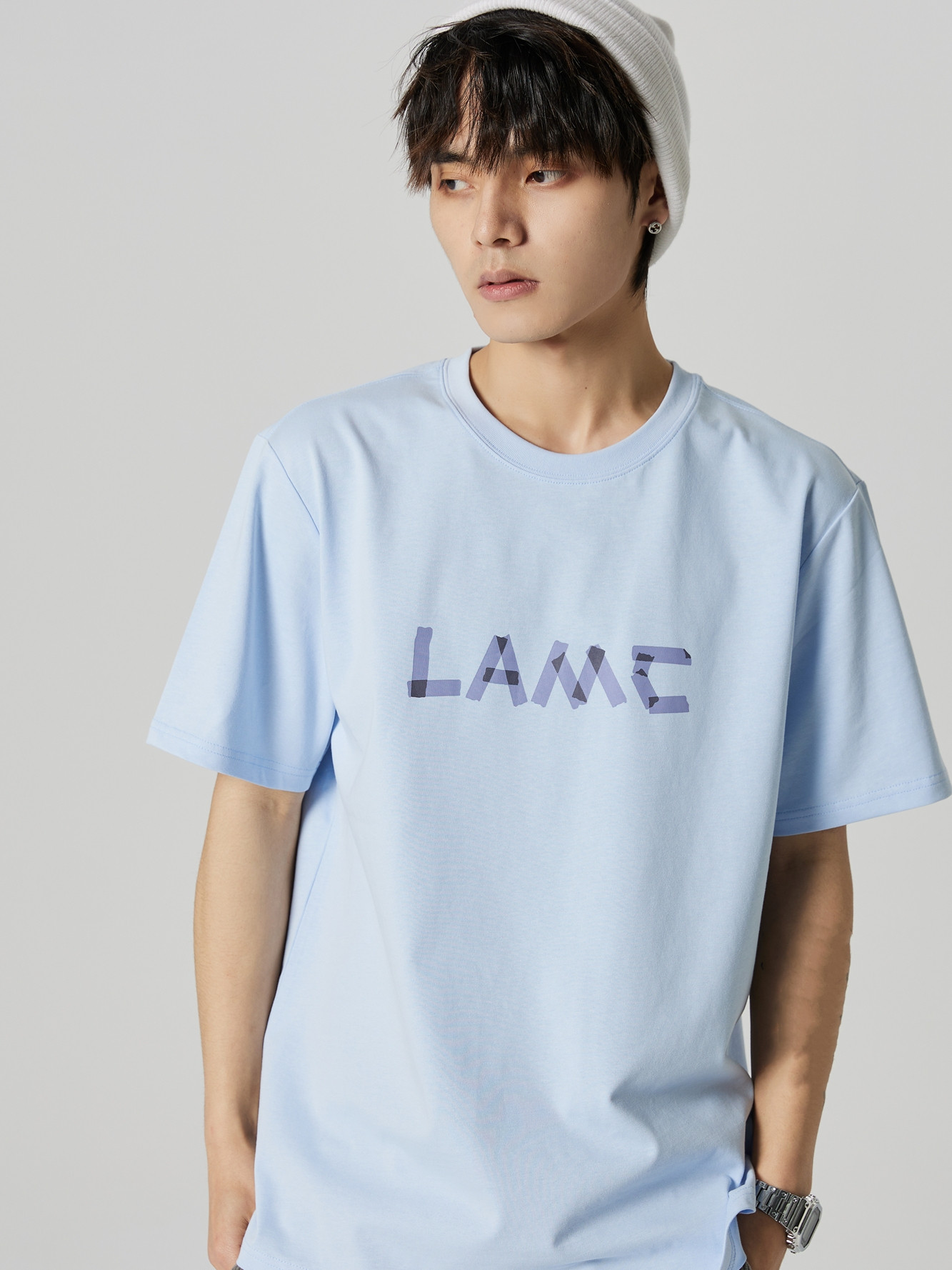 lamc潮牌短袖宽松情侣男女休闲bluebaby圆领t恤