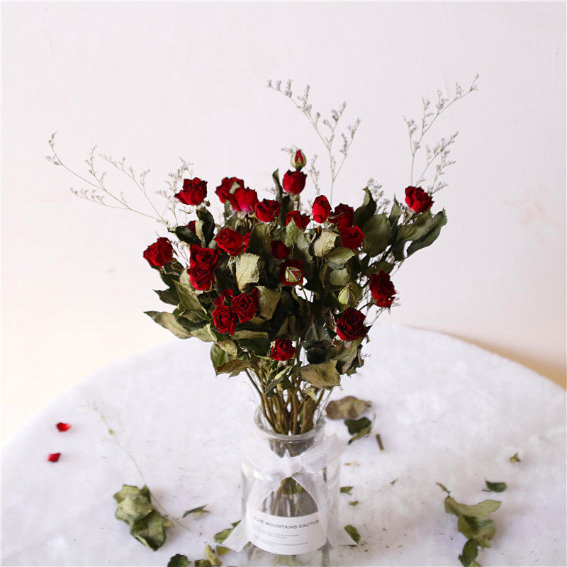 玫瑰文艺风拍摄插花艺风diy干花摆件装饰家居网红干花