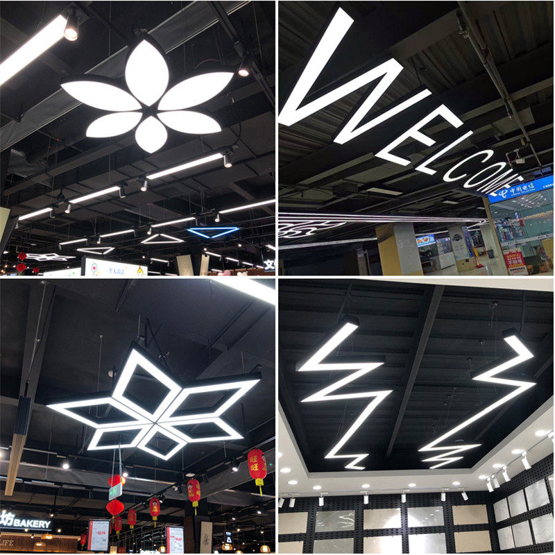 圆环led吊灯空心办公舞蹈健身房超市商业照明商场超市