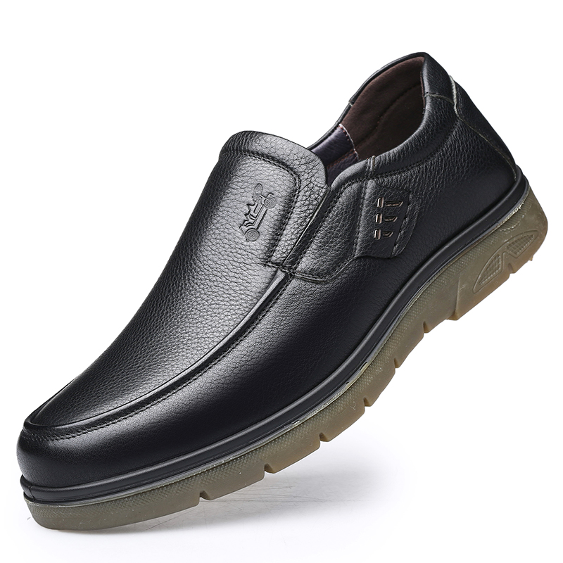 老爷车正品男士皮鞋真皮皮套脚商务正男鞋牛皮单鞋