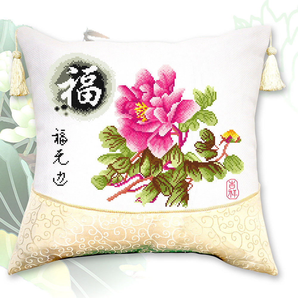 十字绣2020新款线绣古风抱枕枕套简约现代客厅十字绣套件