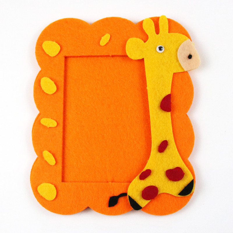 相框diy材料幼儿园创意无纺布拼贴免剪手工暑假相框