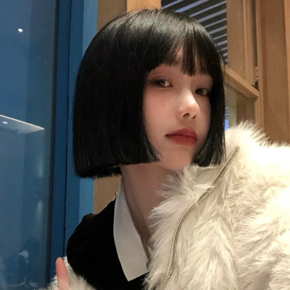 假发女短发bobo头2021时尚新款假发套甜美可爱短直发自然全头套式