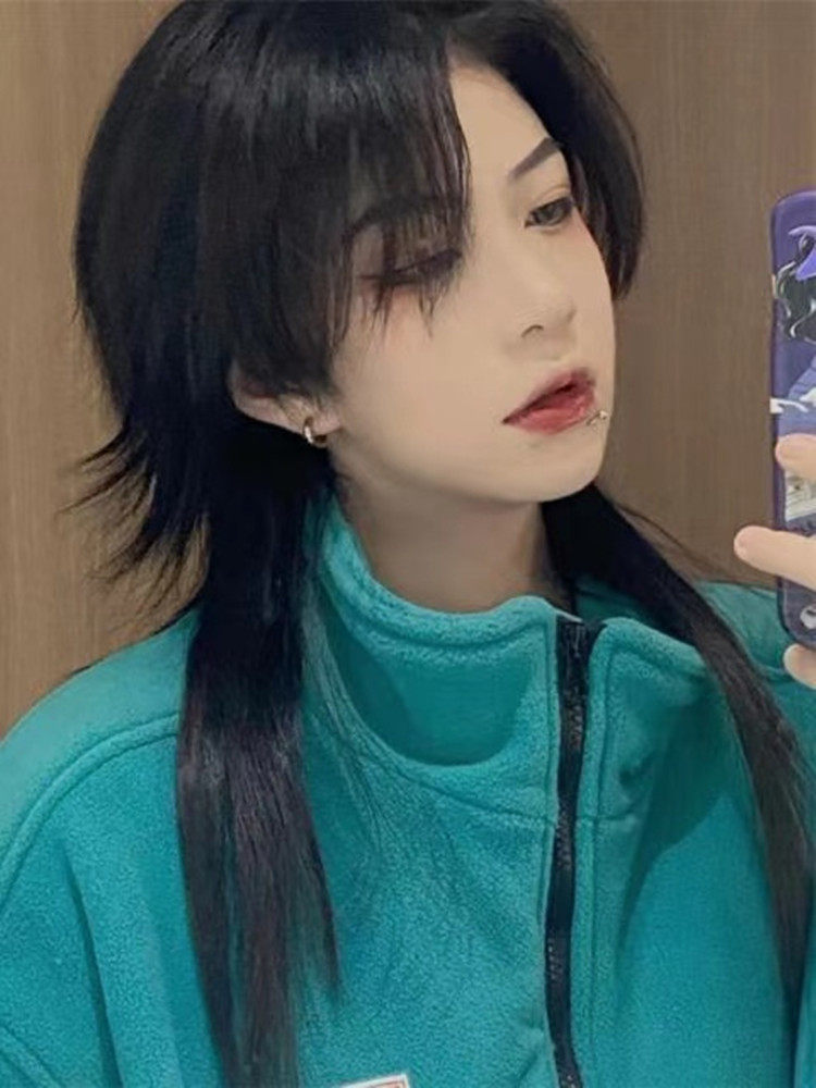 鱼头假发短发日系狼尾头自然蓬松帅气修脸男女日常整顶假发